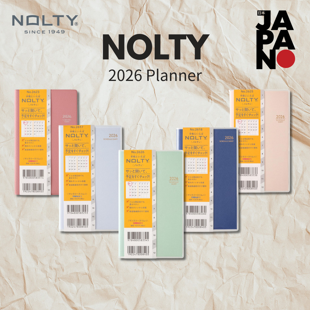 NOLTY 2026 Planner Monthly Slim White 2620 (Starts Nov 2025)