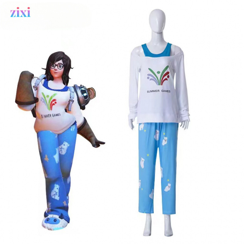 ชุดคอสเพลย์ Mei จากเกม Overwatch พร้อมชุดนอนและเครื่องแต่งกาย Wake Up Polar Bear