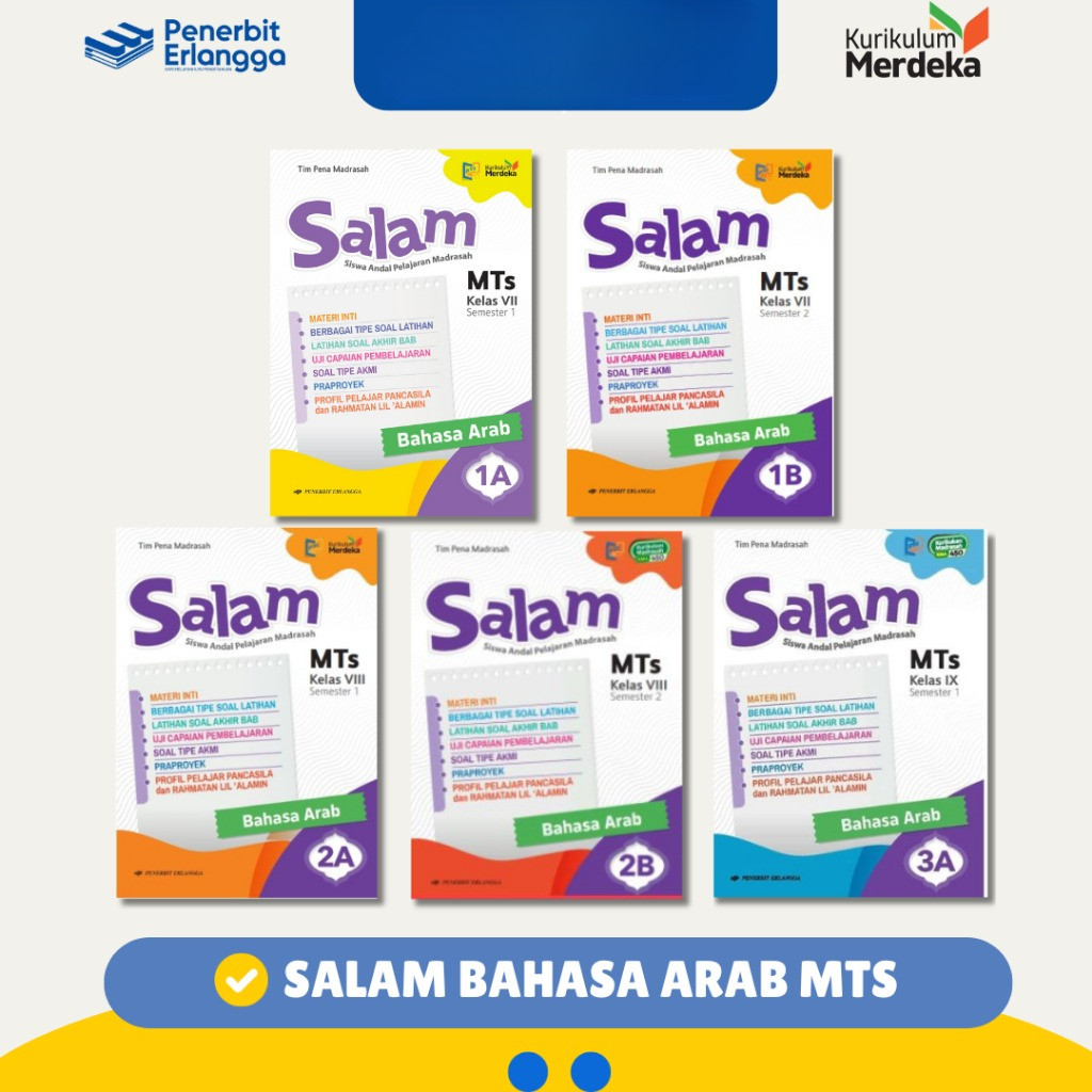 [Erlangga] การ์ดอวยพร: อาหรับสําหรับ Mts Class 7 8 9 - Curriculum อิสระ