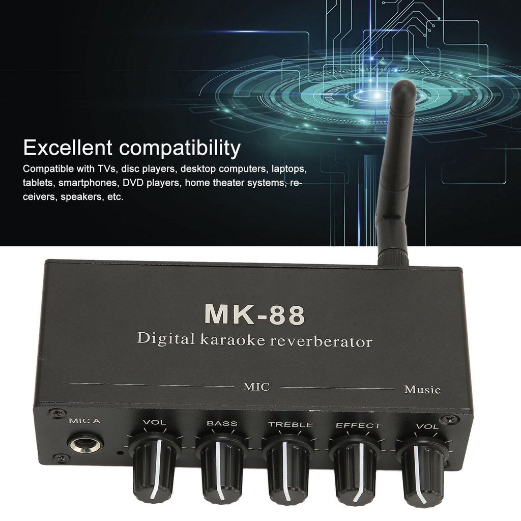 Ecothai MK88 แท้ ปรีไมค์MK-88 มีกล่องและadapter ปรีไมค์ คาราโอเกะ เครื่องมิกซ์เสียง บลูทูธในตัว ใส่ไ