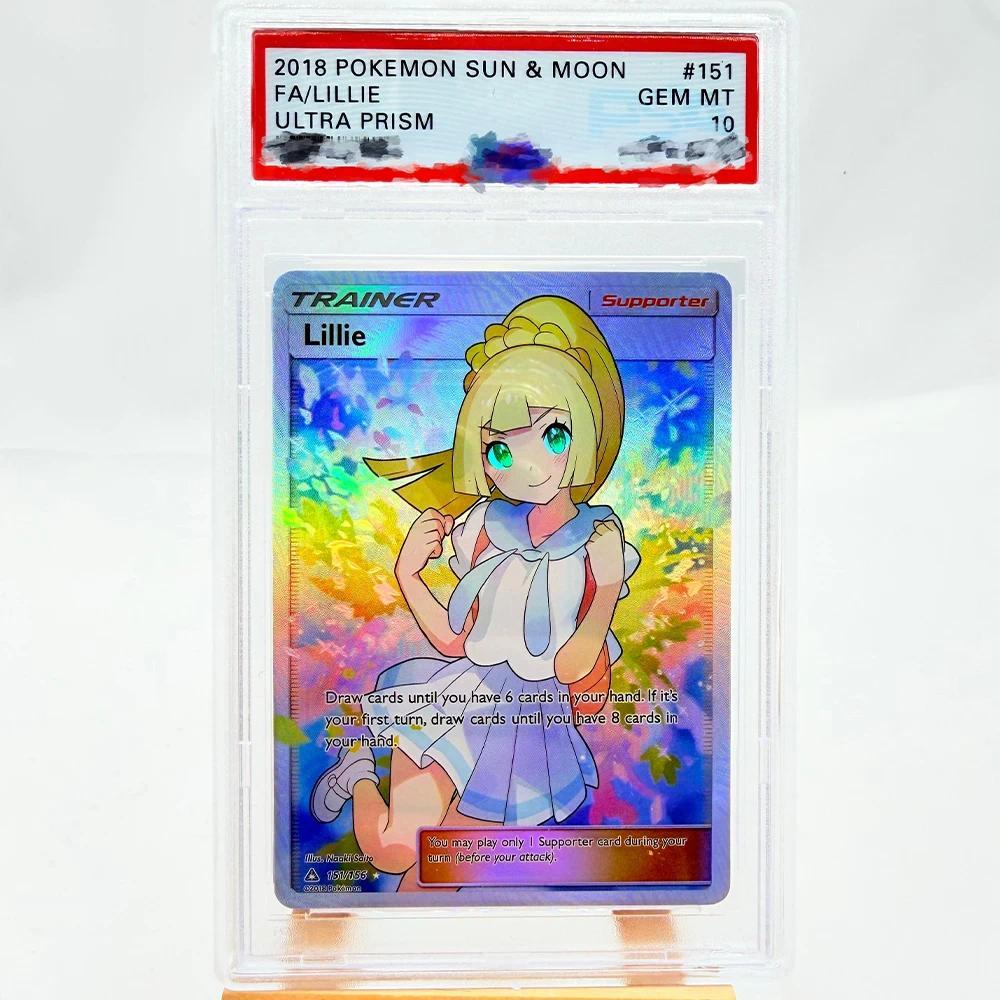PSA10 DIY PTCG Rating Card 2018 POKEMON SUN & MOON FA/LILLIE ULTRA PRISM 151/156 คอลเลกชันการ์ดคัดลอก 10 จุด Rating การ์ดอะนิเมะเกม