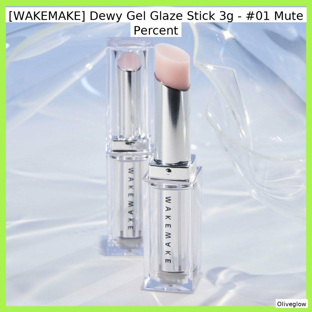 [WAKEMAKE] Dewy Gel Glaze Stick 3g - #01 Mute Percent / Korean Makeup Stick / Dewy Finish / ของแท้ 1