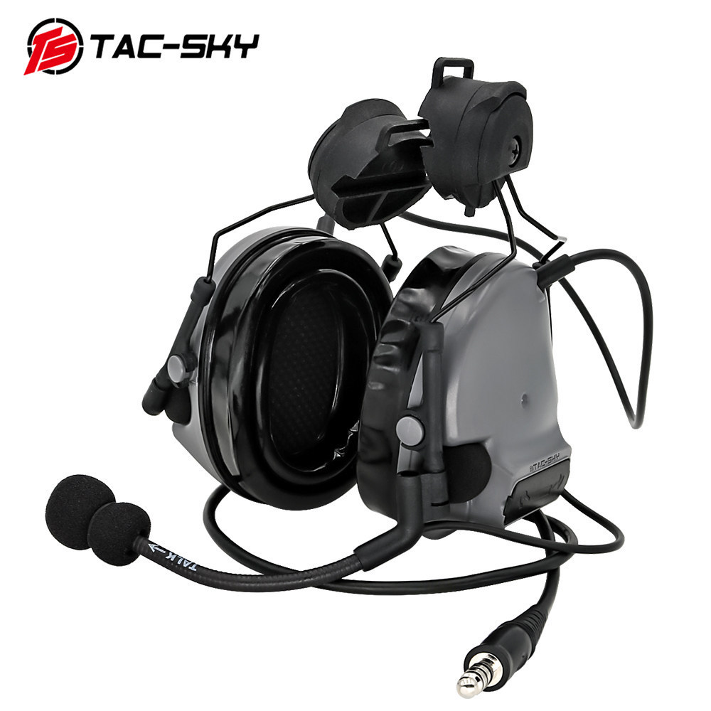 Tactical Arc Rail Bracket รุ่น COMTAC III/C3 กันเสียงรบกวน ซิลิโคน พิกัป หูฟังสีเทา