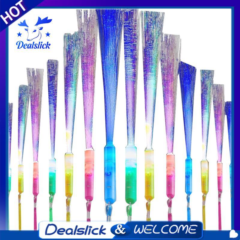 24 PCS Glow Fiber Wands Sticks LED Light Wand Fiber Optic Wands กระพริบ Sticks สําหรับงานแต่งงานฮาโล