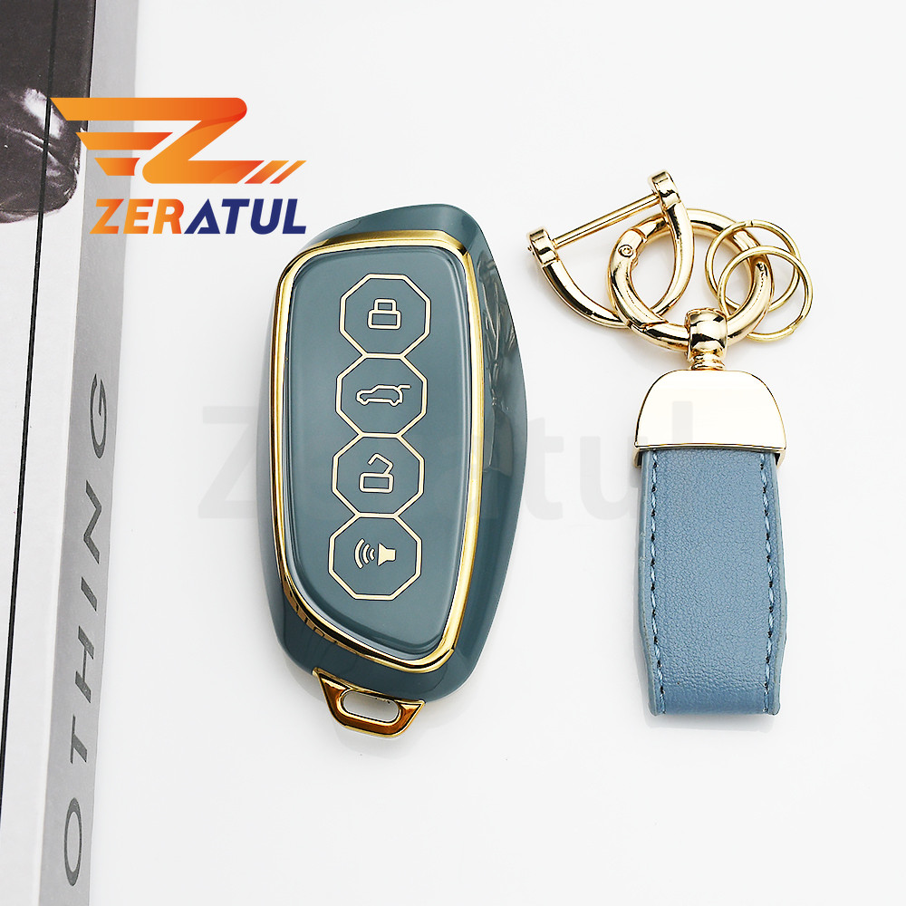 Gold Edge TPU Keyless ฝาครอบกุญแจรถสําหรับ HAVAL Hover Jolion X DOG H2 H3 H5 H7 H8 M4 F7H H2S XY H6 