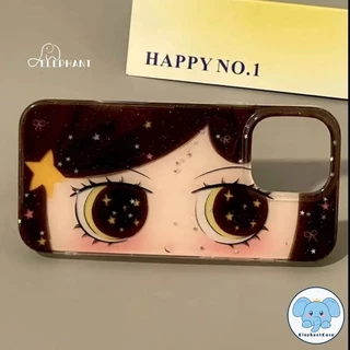 เคสไอโฟน17เคสผงกะพริบ ลายตาแคตรูนดาว น่ารัก2026 สำหรับ IPhone 17 AIR 13 15 16 12 11 14 Pro Max XR X XS 7 8 16 15 14 Plus