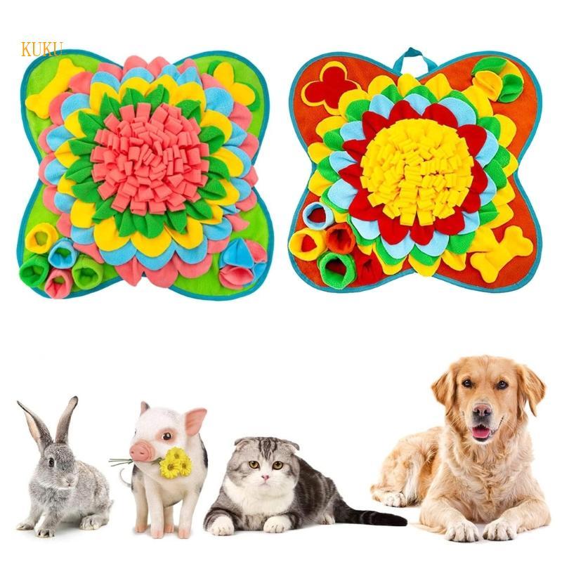 KU* Dogs Sniffing Mat AntiSlip Puzzle Mat สําหรับความเบื่อหน่ายเสื่อความบันเทิงสําหรับสุนัข