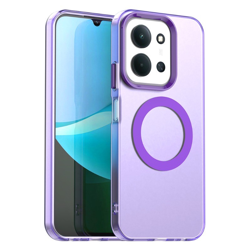สําหรับ Xiaomi Redmi 15 15C 14C 13 13C A5 A4 A3 Pro A3X Poco C61 C65 C71 C75 C85 เคสโทรศัพท์แม่เหล็กเคลือบโปร่งแสงสีลูกกวาดกันกระแทกปกแข็งซิลิโคน