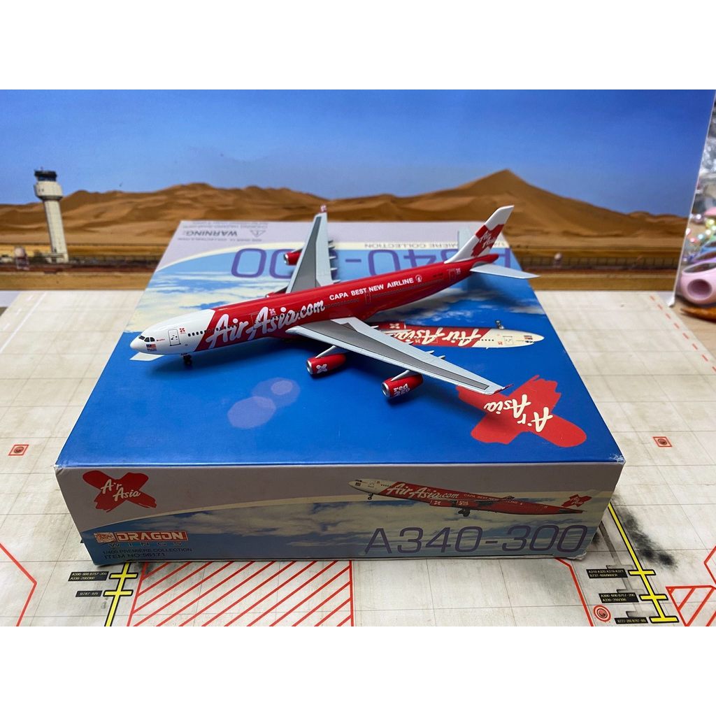โทรศัพท์มือสอง ปีกมังกร Asia X Airlines A340-300 9M-XAB 1: 400 กรุณาอย่าถามฉันใหม่เอี่ยมไร้ที่ติ Asy