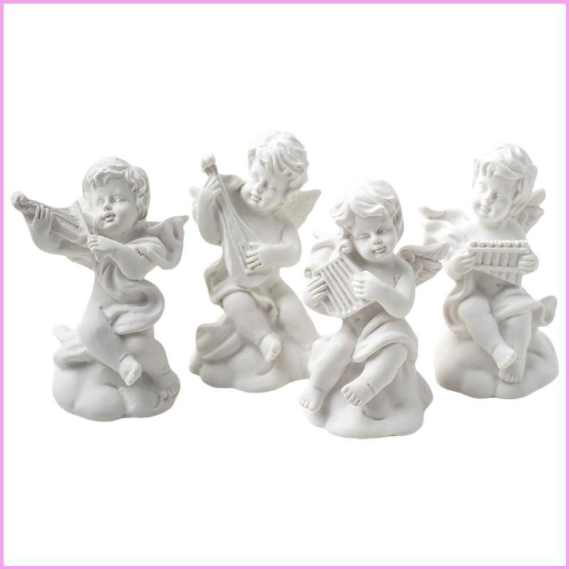 INF แพ็ค 4 ตกแต่ง Angel Themed เรซิ่นผู้ถือเครื่องประดับ Angel เครื่องประดับสําหรับต่างหูแหวนแสดงการ