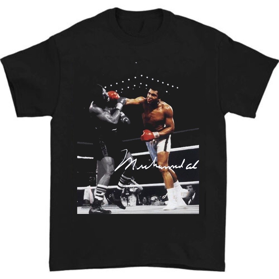 Vintage Muhammad Ali T-Shirt ผ้าฝ้าย 100% แขนสั้น สำหรับผู้ชาย ใส่ได้ทุกกิจกรรม S-5XL