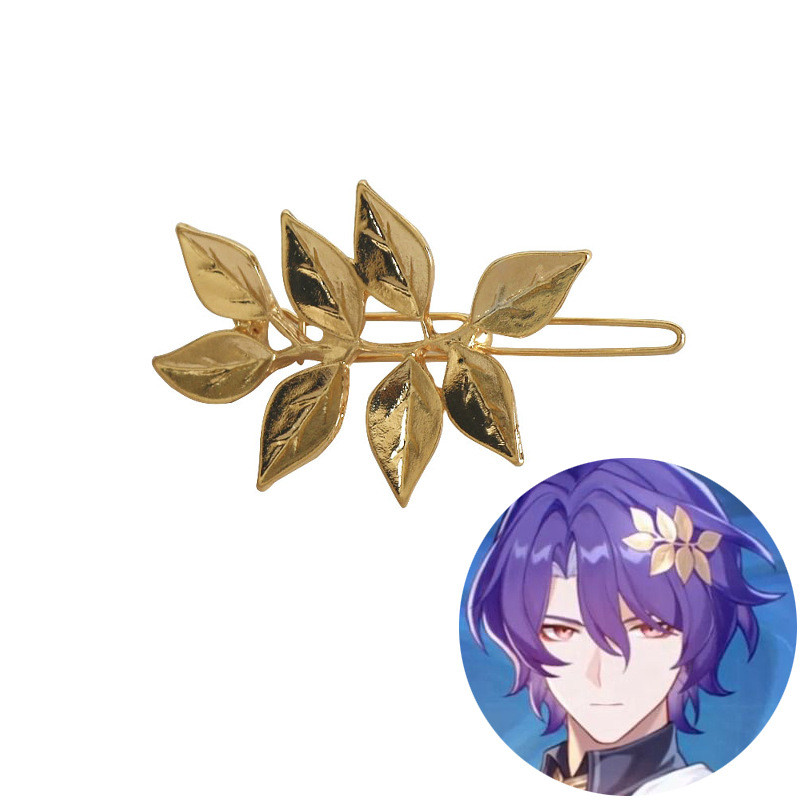 สินค้าเกมรางดาว Honkai Dr. Ratio - กิ๊บติดผม Golden Leaf สำหรับคอสเพลย์ และเป็นของขวัญวันเกิดที่เหมา