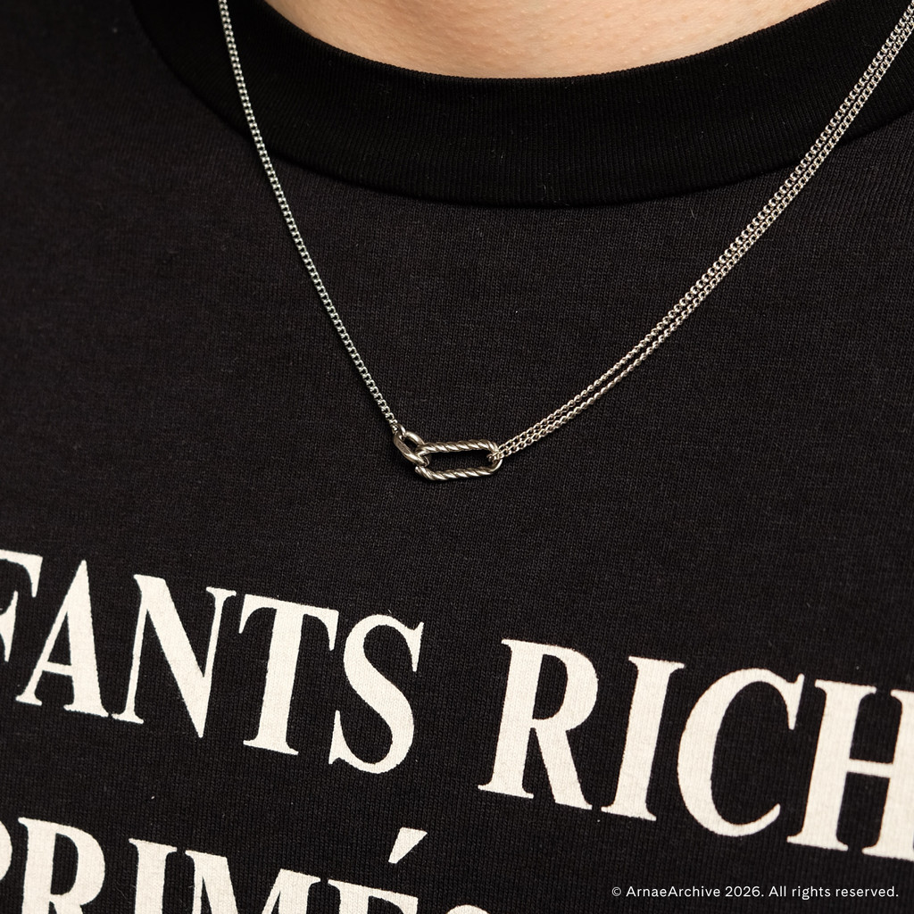 Arnaé Archive Oath Loop สร้อยคอ Unisex 316L สแตนเลสพรีเมี่ยมสร้อยคอป้องกันสนิม