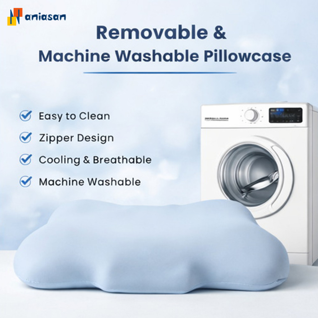 (aniasan) Ergonomic Memory Foam Pillow Back Sleepers Cervical Support Pillow Ergonomic Memory Foam N