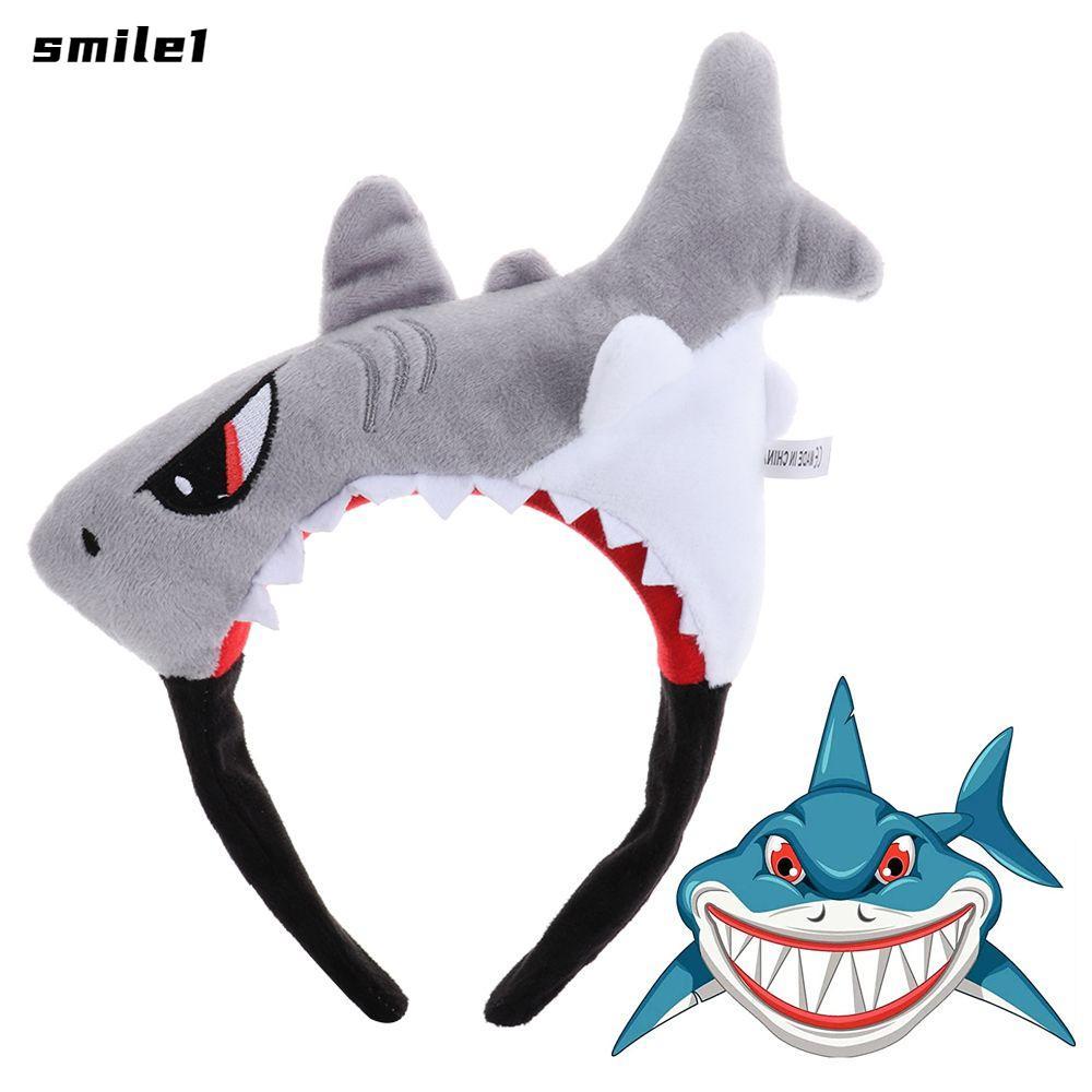 SMILE Shark Headbands ตลกปาร์ตี้โปรดปรานสําหรับผู้ใหญ่เด็ก Shark Hair Band