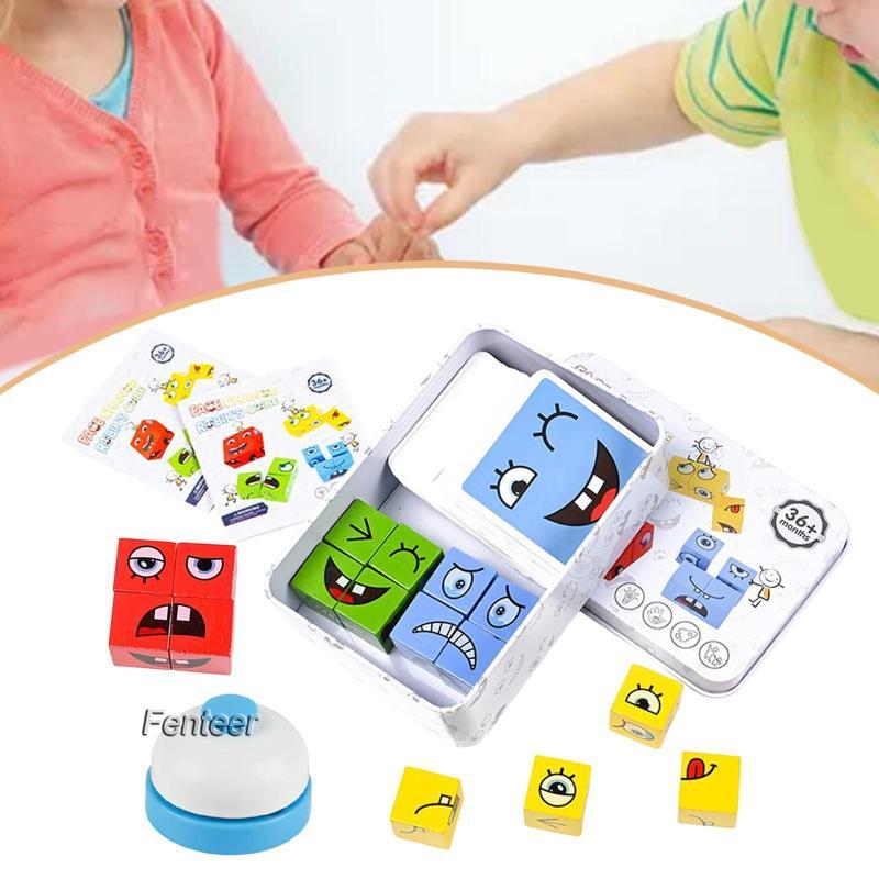 [Fenteer] Face Changing Cube Face เปลี่ยนก้อนไม้สําหรับเด็กและผู้ใหญ่ Cube Building Blocks เกมสําหรั
