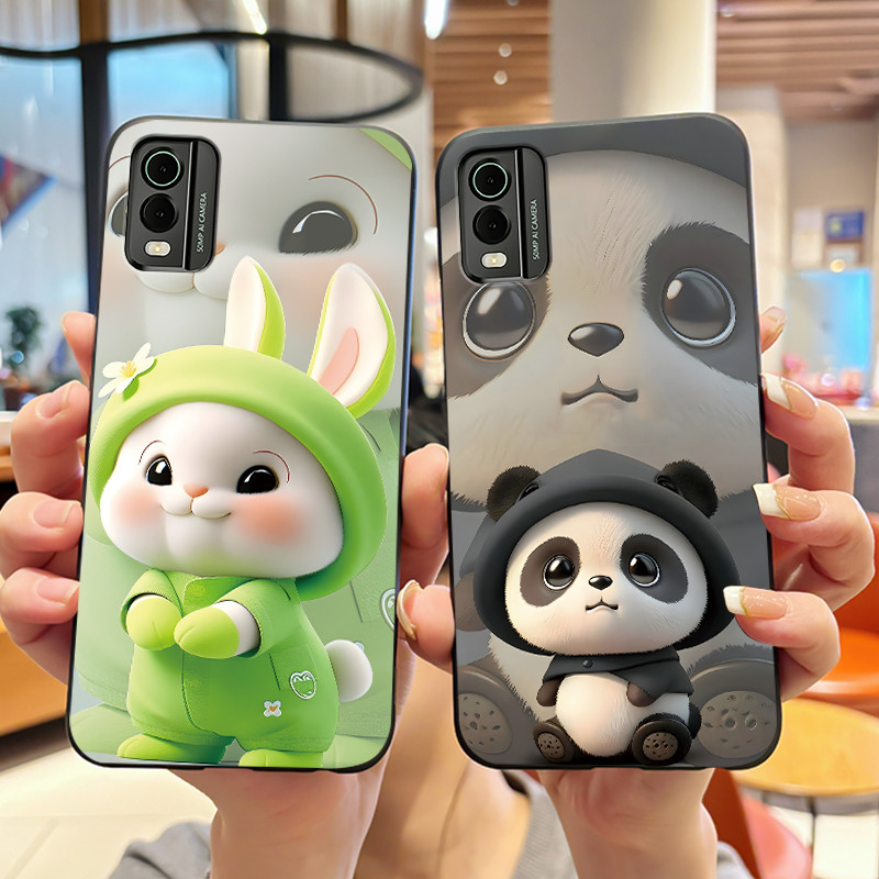 Jelly สีสีดําสําหรับ Nokia C32 TA-1534 แฟชั่นนักบินอวกาศรูปแบบสําหรับ Nokia C210 กันกระแทกกันชนนุ่ม