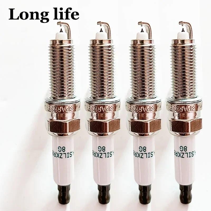 4PCS SILZKR8E8G 91028 Duel Iridium Platinum Spark Plug สําหรับ Kia K4K5KX3 Hyundai Tucson Encino Ix2