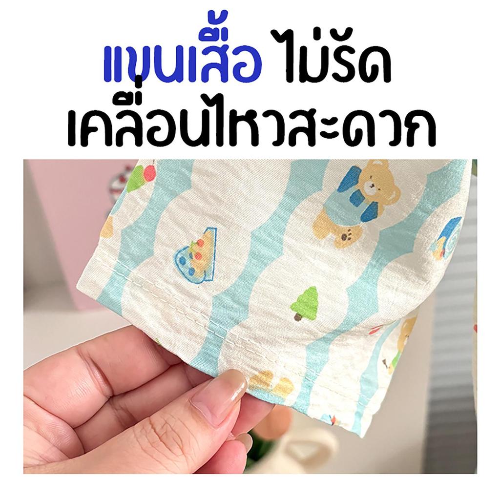 MooDeng Baby ชุดลายน่ารัก เสื้อแขนสั้น+ กางเกงขายาว สำหรับเด็กหญิง ชุดฤดูร้อน  สไตล์เกาหลี ใหม่ รูปที่ 7