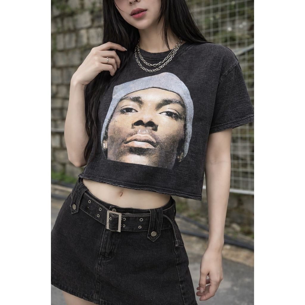 เสื้อยืดผู้ชาย WASH CROP BK151201