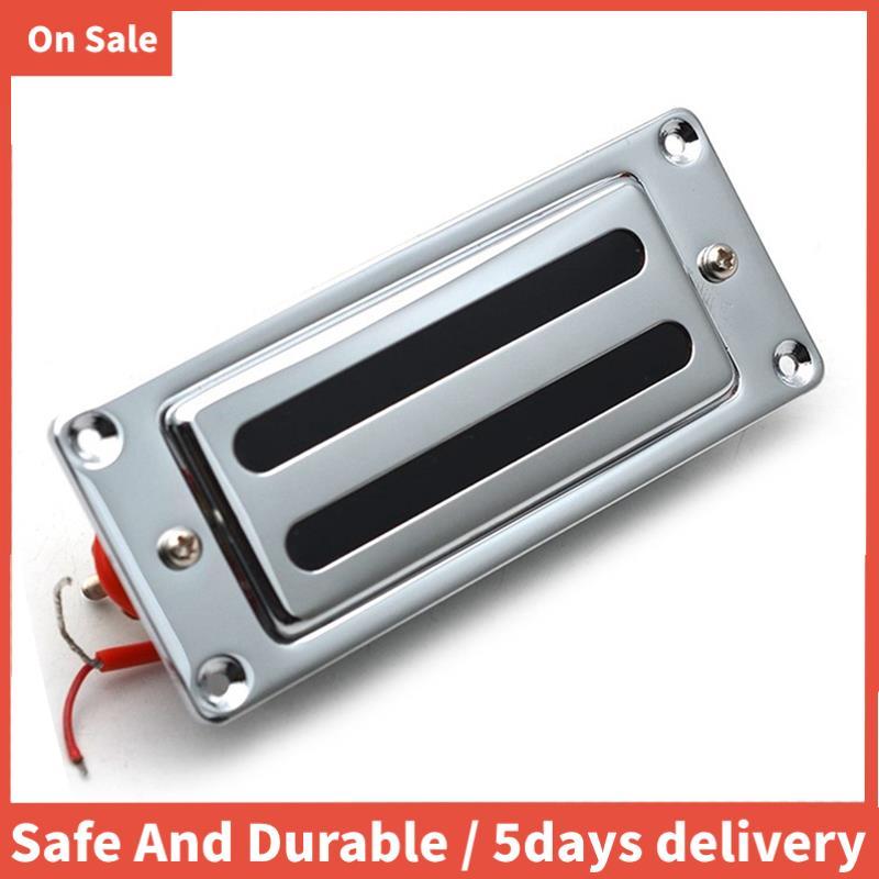 2 สาย 68X29MM มินิกีตาร์ไฟฟ้า Humbucker รถกระบะกรอบโลหะสําหรับ LP กีตาร์ Chrome, คอ