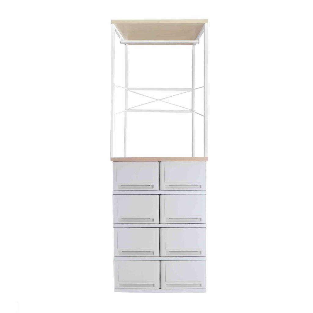 ออกใบกำกีบภาษีได้ UP ตู้ลิ้นชักพลาสติก (ท๊อปไม้ 2ชั้น) SUMO-KLOSET DUO-W2 (4 ชั้น) มีเก็บเงินปลายทาง