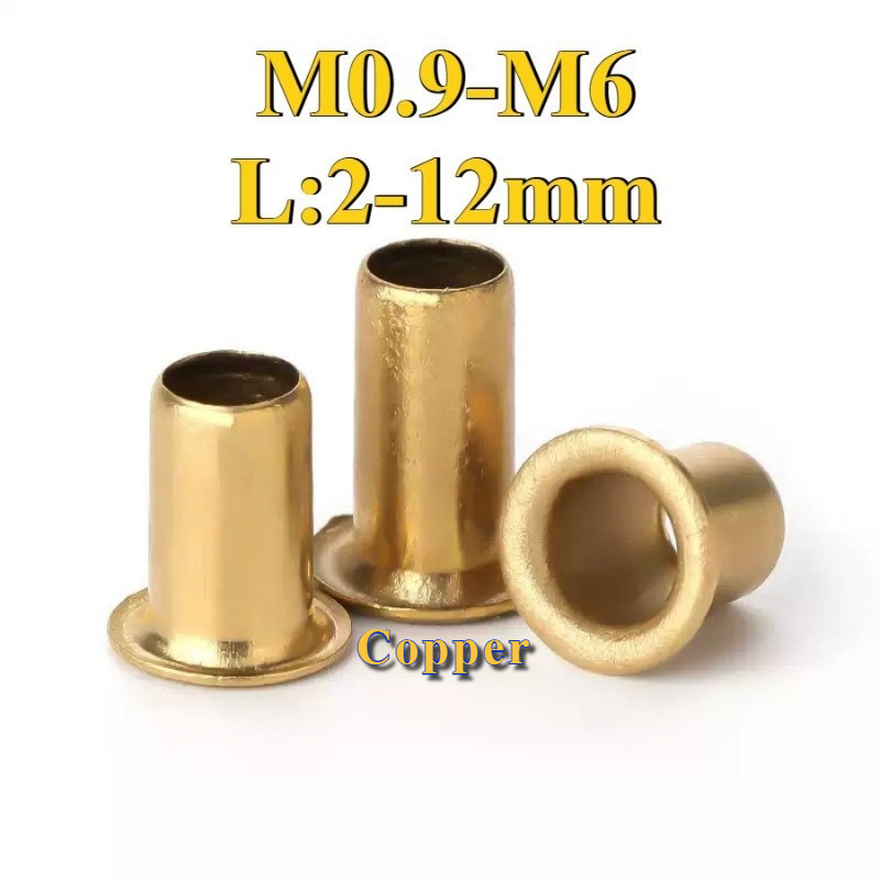 ทองแดงตาไก่หัวเข็มขัด Rivet Hollow Copper Hollow Copper Rivet M0.9-M6[PY-TH2]