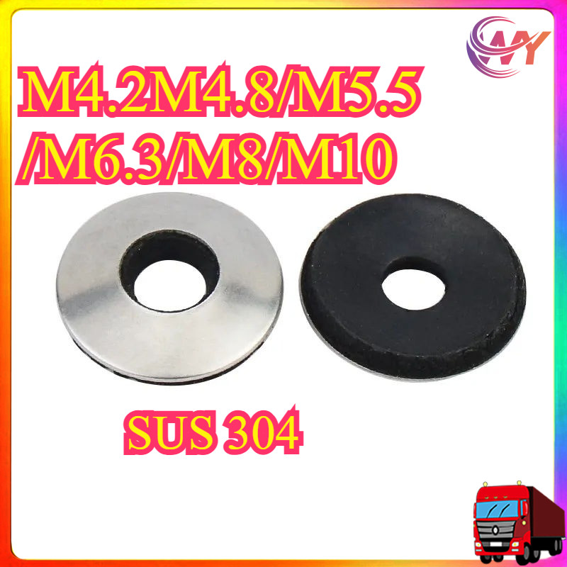 304 ปะเก็นคอมโพสิตสแตนเลส, ปะเก็นปิดผนึกกันน้ํา, สกรูแตะตัวเองเจาะยางหาง EDPM ปะเก็น M4.2M4.8/M5.5/M