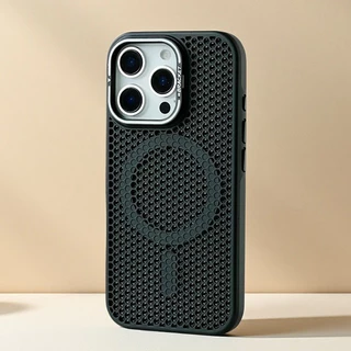 17promax 17pro 17Air 17 CasinCellular cooling/พร้อมวงเล็บโลหะ/Matte อะคริลิค hard Case/สีขาวเข้ากันได้กับ iphone 11 12 13 14 15 16 pro max กรณี