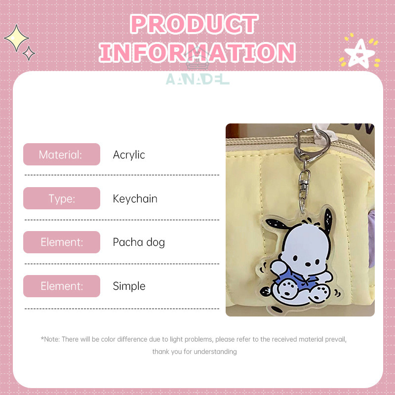 Aanadel ️พวงกุญแจสุนัข acrylic Patcha ของขวัญวันเกิดน่ารัก ตกแต่งกระเป๋าปากกา