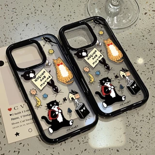 เคสโทรศัพท์ สำหรับ iPhone 13 11 15 16 pro max Case iPhone 11 12 17 pro max 15 14 pro max อะคริลิค 2 in 1 ดอกไม้ สัตว์