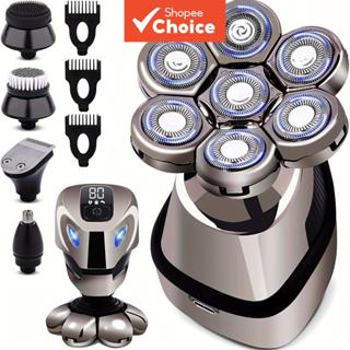 LARGNER เครื่องโกนหนวดแบบชาร์จไฟได้ 5-in-1 - ชุดกรูมมิ่งหัวล…