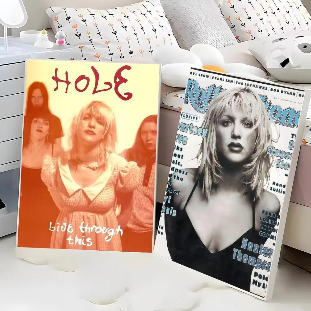 Courtney Love ผ้าใบศิลปะโปสเตอร์กันน้ํา HD Wall Decal SelfAdhesive ความงามห้องนั่งเล่นตกแต่ง