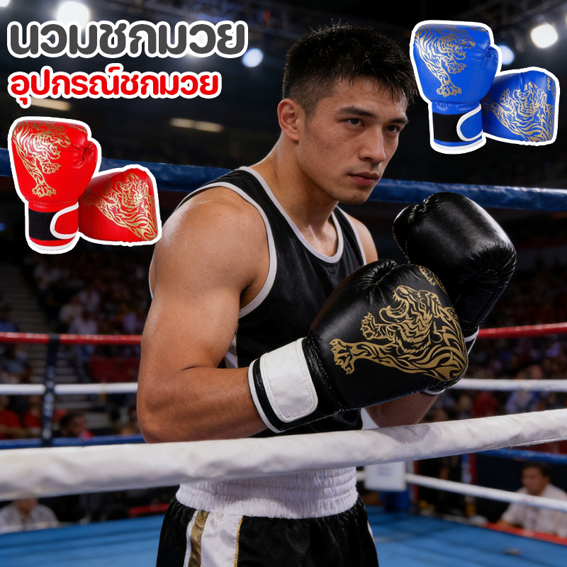 COD นวมชกมวย  รุ่นผู้ใหญ่ ฝึกซ้อมมวย นวมมวยไทย นวมม วัสดุอย่างดี
