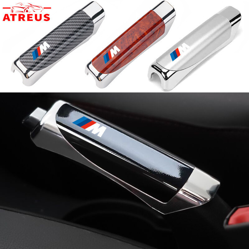BMW M Power Universal รถฝาครอบเบรค Protector คาร์บอนไฟเบอร์ Handbrake Decor ฝาครอบตกแต่งสําหรับ BMW 