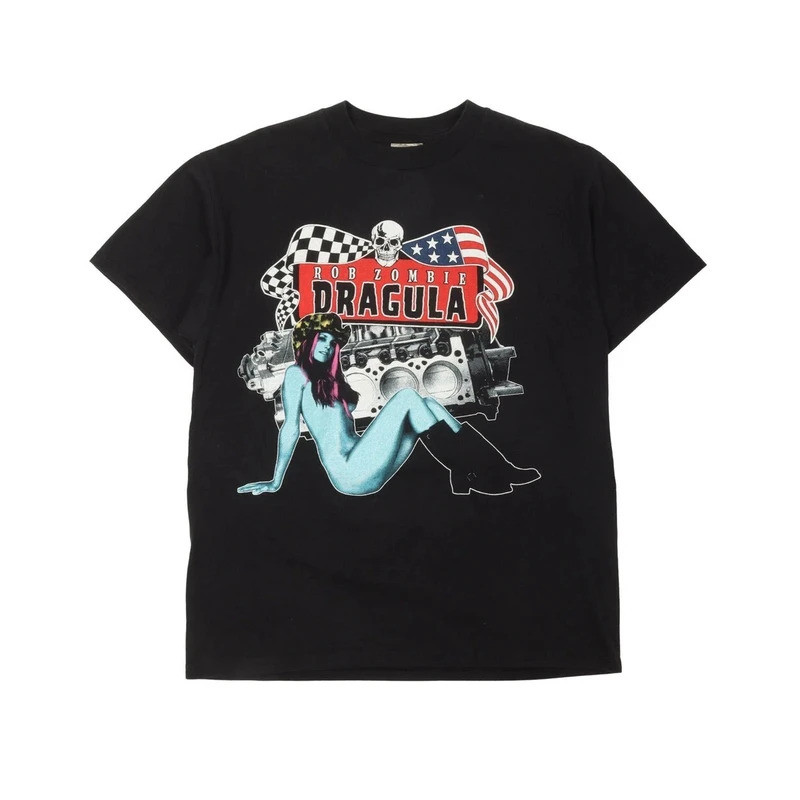 2026 Rob Zombie 1998 Dragula Cover Tee 2 ด้าน S-4XL หรูหราหรูหราสําหรับผู้ชายและผู้หญิงด้านบน Y2k