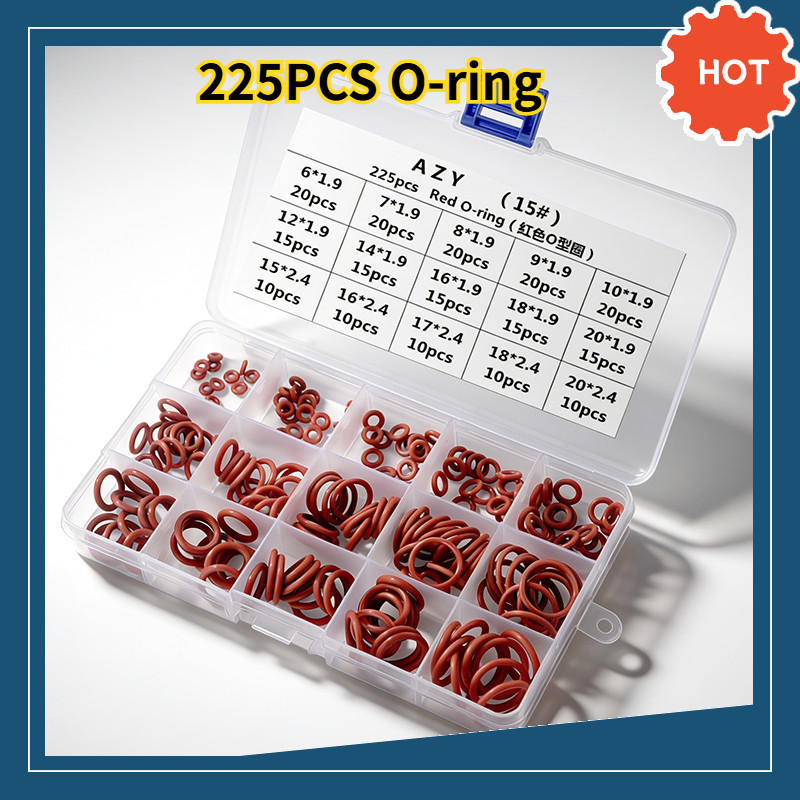 ชุดยางโอริง 225-270 ชิ้น (O-Ring Assortment Kit) คละไซส์มาตรฐาน กันน้ำ กันน้ำมัน ทนความร้อน เนื้อยางยืดหยุ่นสูง สำหรับงานซ่อมทั่วไป / Universal Rubber O-Ring Set DX-TH-03