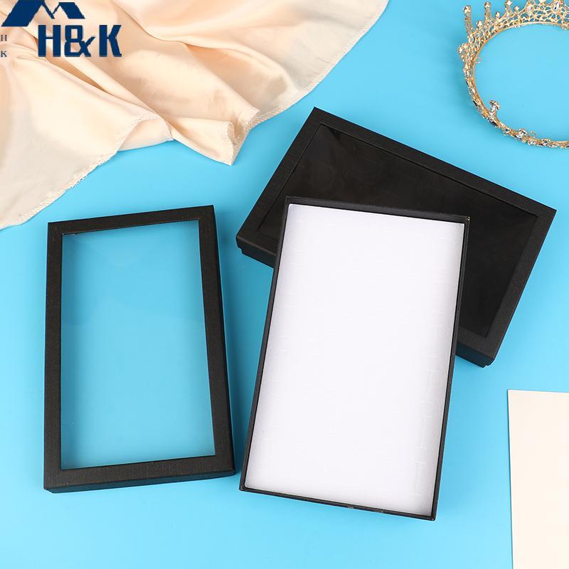 [H&K] 36-Slot เครื่องประดับแหวนกล่องแสดงถาด Organizer ต่างหู Trinket แสดงกรณีกํามะหยี่ Organizer กล่