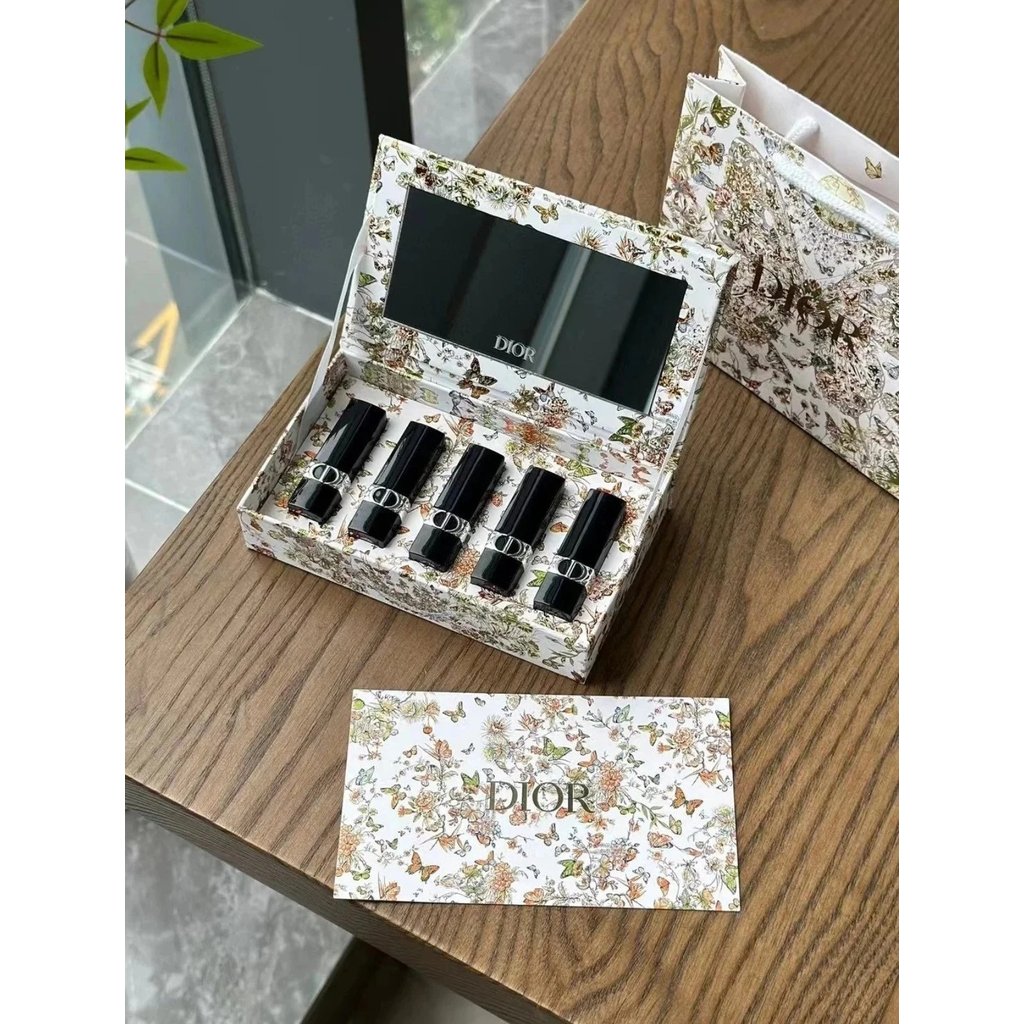 Ds Butterfly Blue Gold ลิปสติกตัวอย่างชุดห้าชิ้น 840 Velvet-720 Velvet-888 Matte-999 Matte-772 Matte