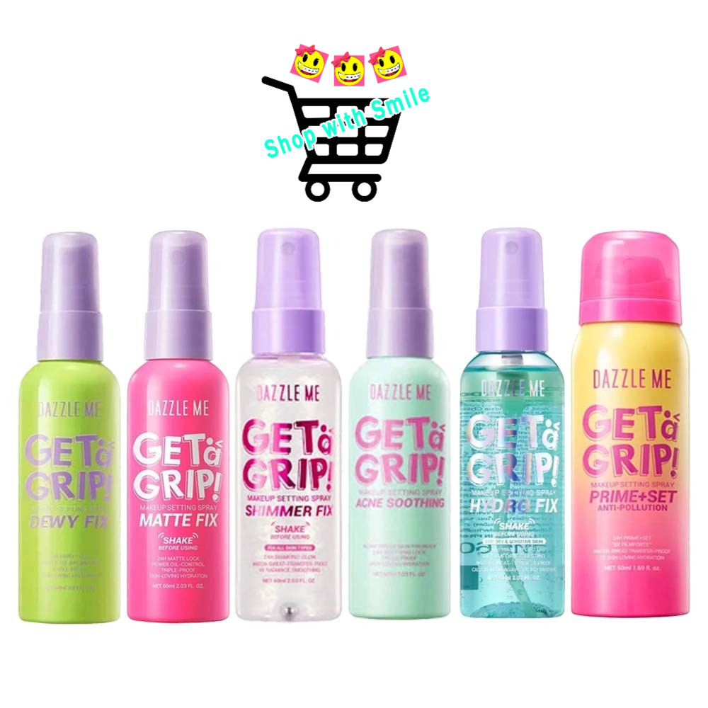Dazzle Me Get A Grip Makeup Setting Spray แดซเซิล มี เซทติ้งสเปรย์ ล็อคเครื่องสำอางค์ 1 ขวด 60ml