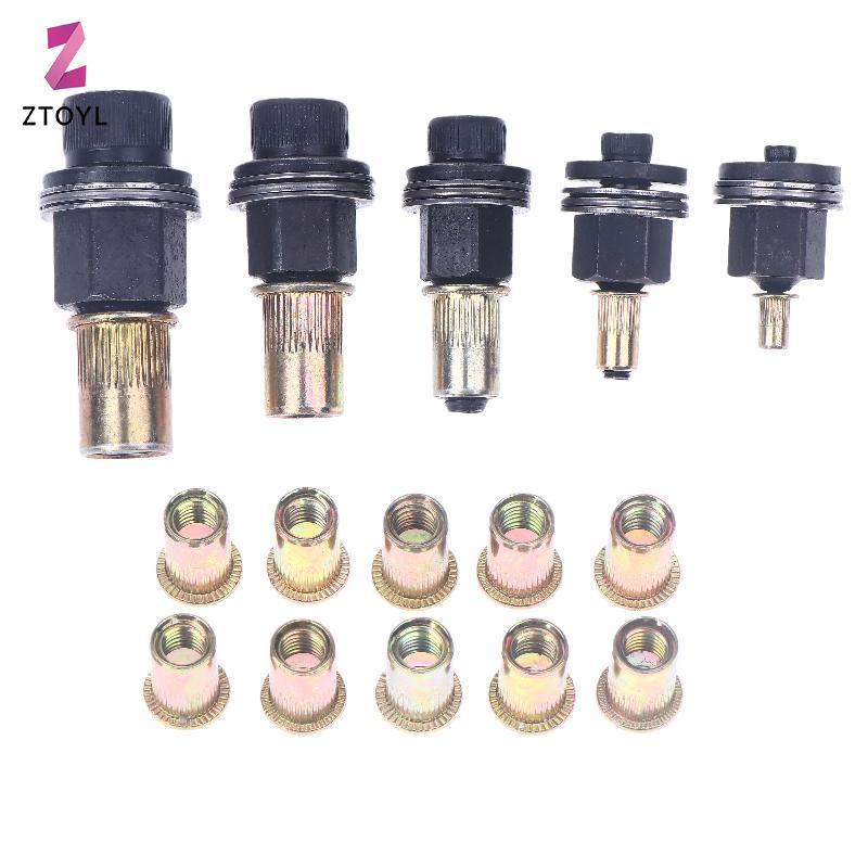 Null 11 ชิ้นคู่มือ Riveter Nut เครื่องมืออุปกรณ์เสริมสําหรับถั่ว M3 M4 M5 M6 M8 M10 M12 ง่ายติดตั้ง Hand Rivet Nut null