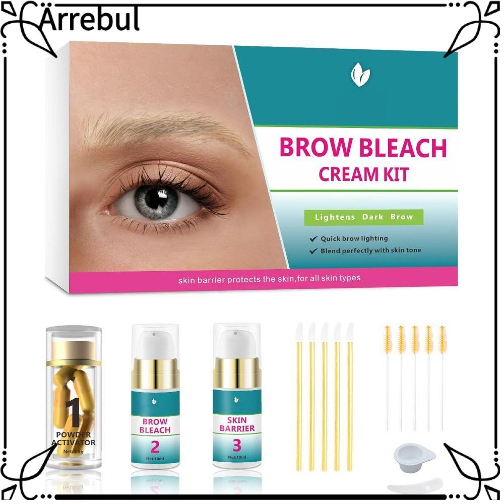 ARREBUL Brow Bleach Kit, Eyebrow Bleach Quick Brow Lightening Kit, ใช้งานง่าย 5 แอพพลิเคชัน No Drip 