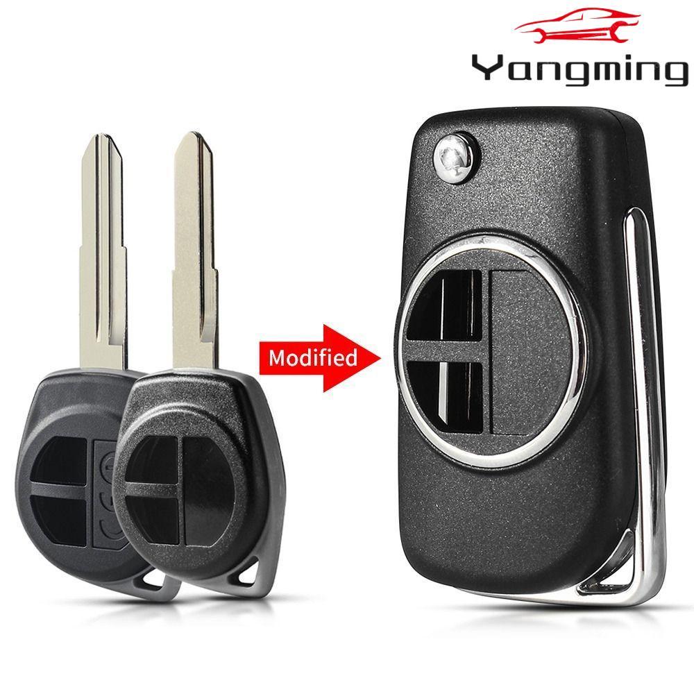 Yangming กุญแจรีโมท, Flip 2 ปุ่มกุญแจรถ,เปลี่ยน Uncut HU133R/SZ11R ใบมีดพับกุญแจรถสําหรับ Suzuki Swi