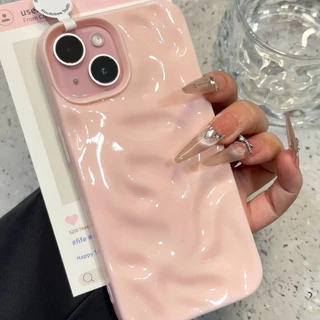 COD-ในไทย💥สำหรับ iPhone 16 15 14 13 12 11 Pro Max X XS XR XS 7 8 6 Plus เคส เคสโทรศัพท์น่ารัก Candy Color Wave