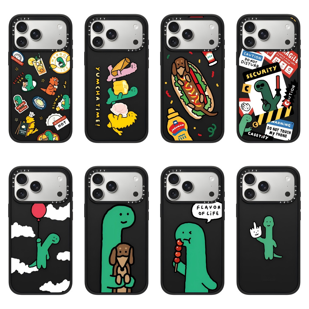 Joguman Dinosaur Matte Black Phone Case for iPhone 18 17 16 15 14 13 Pro Max, Hard Casing