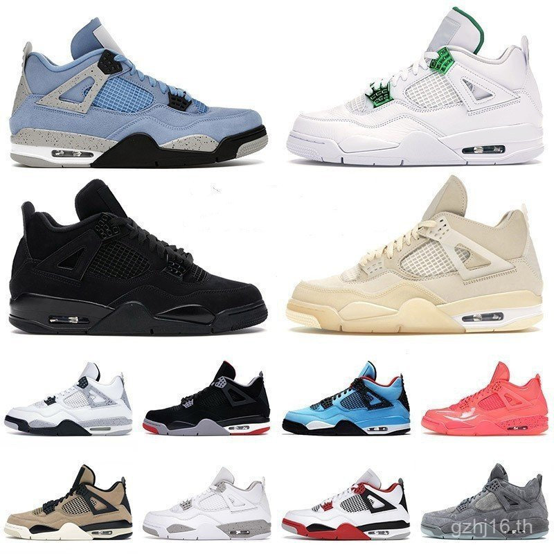 รองเท้าAJ4 Co-Branded Cicada Wings ลาย Hot Lava White Cement สำหรับทั้งชายและหญิง รับประกันคุณภาพ