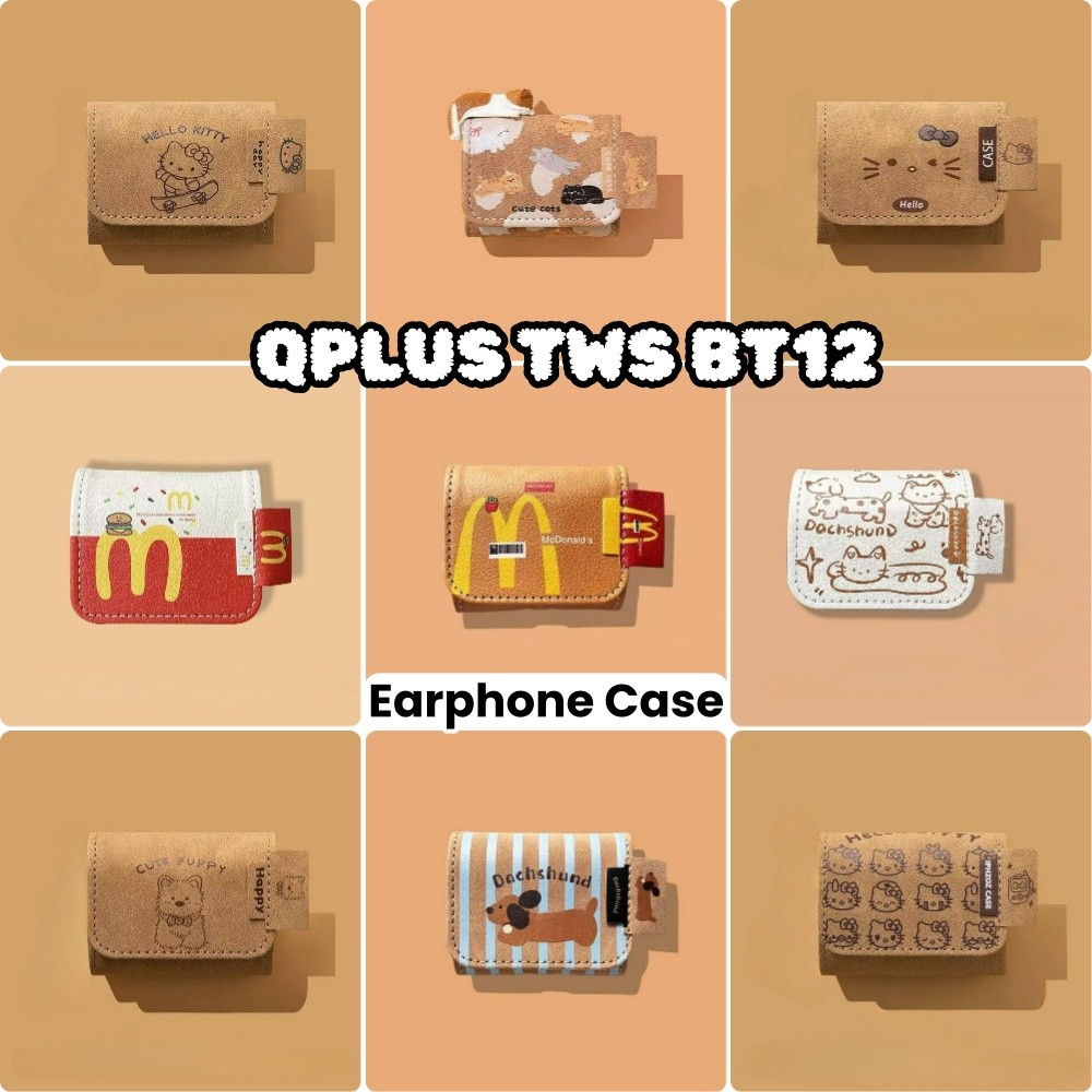 imamura สําหรับ QPLUS TWS BT12 กรณีน่ารักการ์ตูนสิ่งทอหัตถกรรมหูฟังกรณีปลอกฝาครอบ