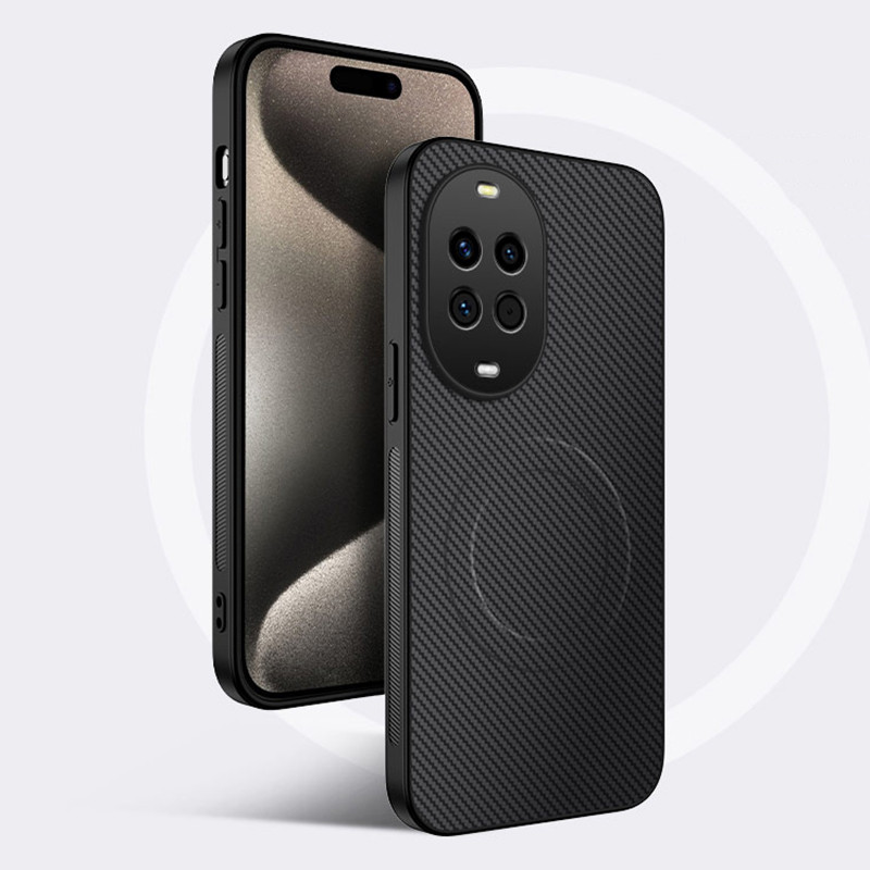 สําหรับ Huawei Nova 14i 13i 12i 11i 15 14 13 11 Pro 15 Ultra 12S Nova 12 SE คาร์บอนไฟเบอร์หนังแม่เหล็กเคสโทรศัพท์ป้องกันกล้องกันกระแทกซิลิโคนนุ่มฝาครอบ
