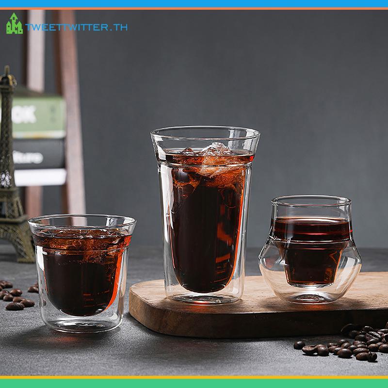 ทวีต สร้างสรรค์ชาแก้วผนังคู่ ใส ดีไซน์แก้วกาแฟ ร้านอาหาร เครื่องดื่ม ไทย