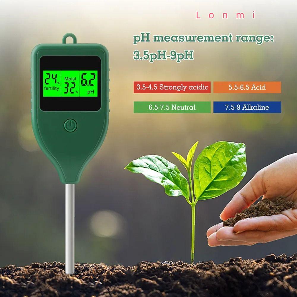 LONMI PH Meter, 3 in 1 Multi-functional Soil Tester, Professional Anti-overwatering สะดวก Soil Ferti